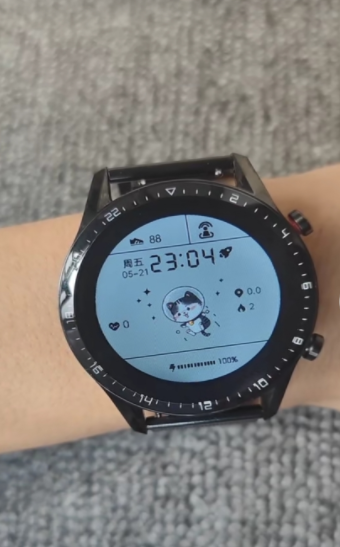 华为fit太空液晶猫咪表盘动态壁纸