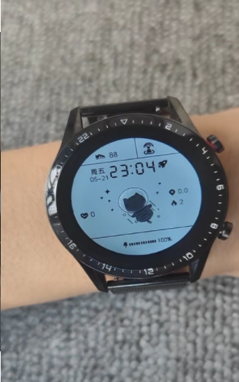 抖音华为fit太空液晶猫咪表盘动态壁纸